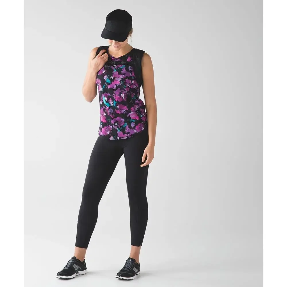 LULULEMON Sculpt Tank Size 4 Midnight Bloom Black Deep Fuschia / Black - Picture 3 of 6